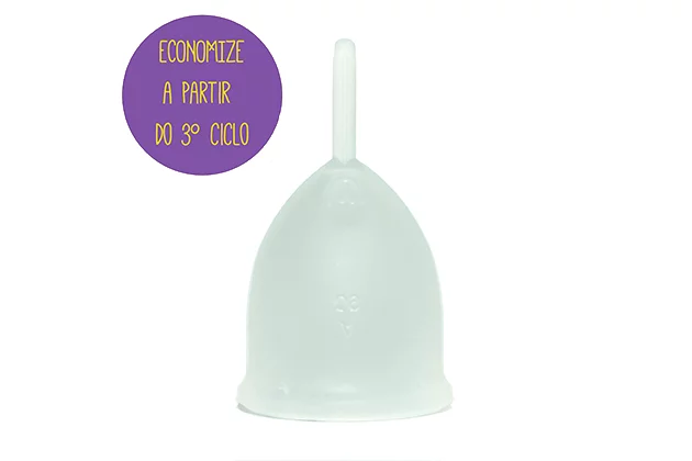 coletor menstrual cor transparente