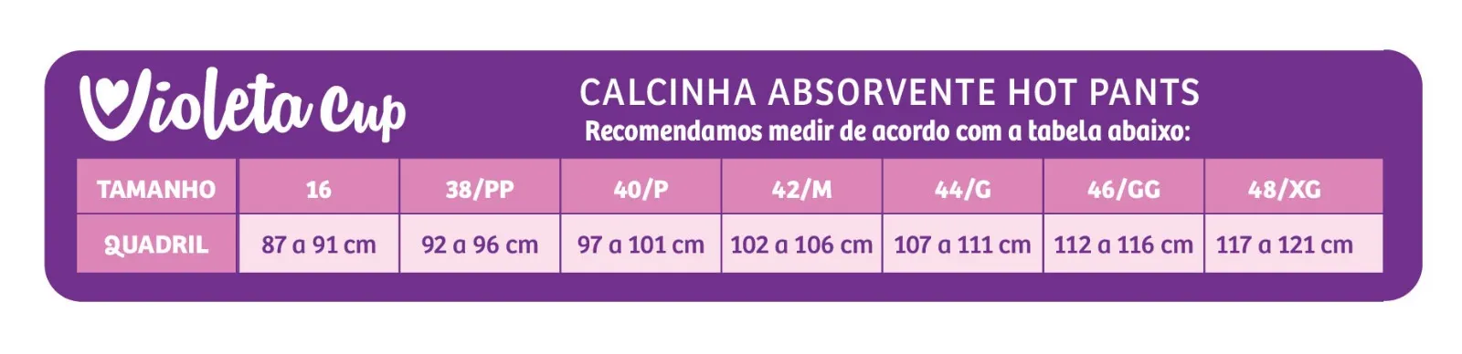 tabela de medidas hot pant 1